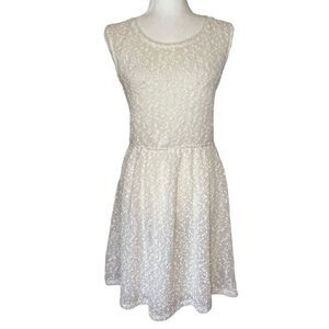 Impeccable Pig Sleeveless Cream and Gold Dress w/Back Cut Out. Sz L. Great Cond